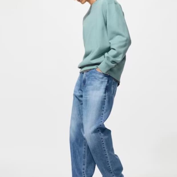 유니클로 배기진 긴기장 65블루 31사이즈