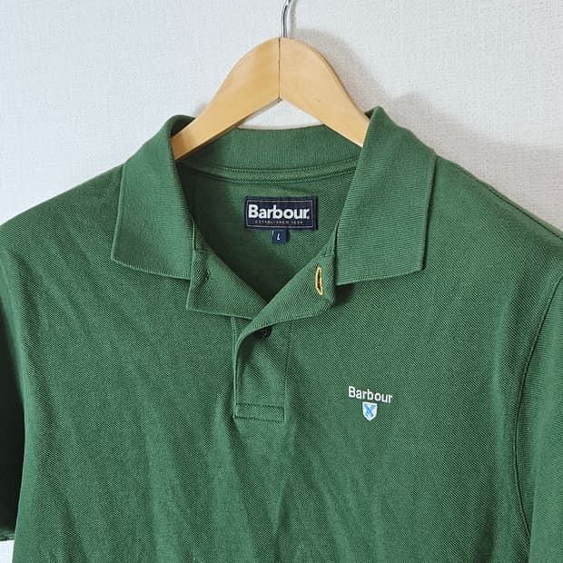 바버 스포츠 폴로 카라티 반팔 피케 올리브그린 L 정품