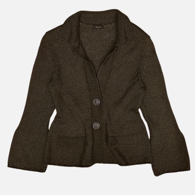 brown wool knit blazer