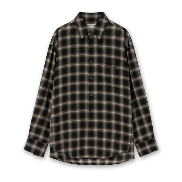 우영미 25fw 브라운 그라데이션 체크셔츠 46
