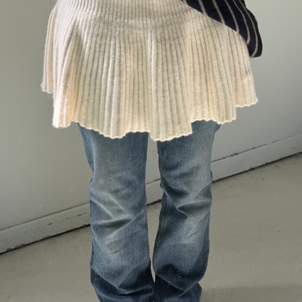 일본빈티지 플리츠 니트 레이어드스커트