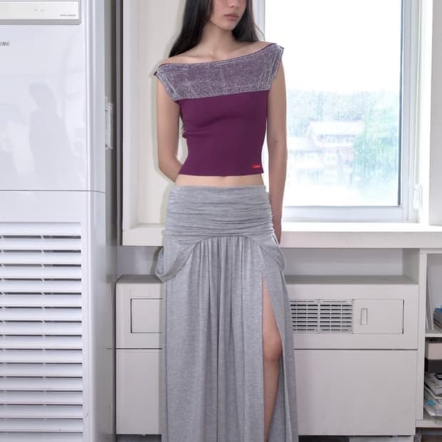 오버듀플레어 DRAPED TURN OVER SKIRT 턴오 버 스커트