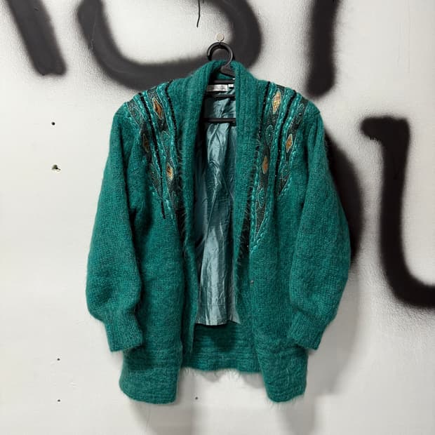 VTG 빈티지 오리엔탈 자수 디테일 울 혼방 롱 코트 틸