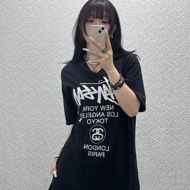 스투시 올드스쿨 스트릿 펑크 월드투어 반팔티 L C10994