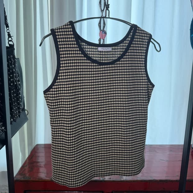 Geometric Jacquard Knit Sleeveless