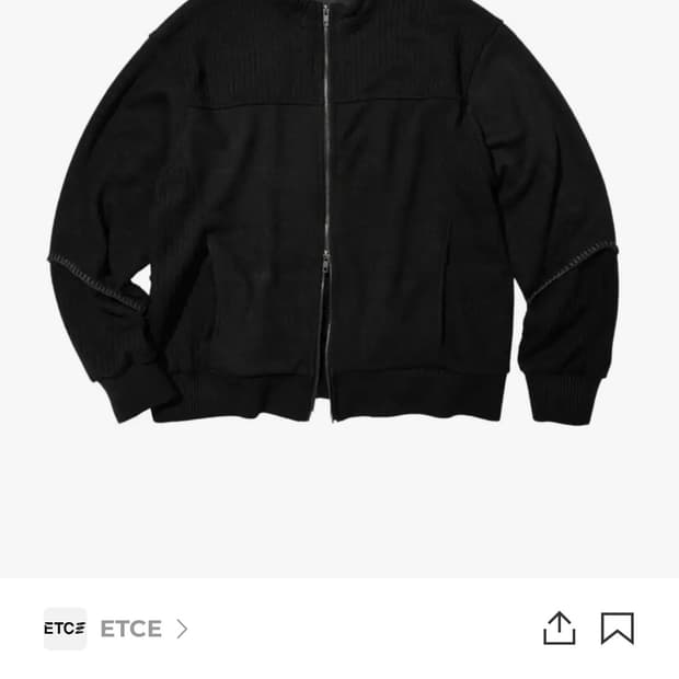 Etce SMOCKING KNIT ZIP UP JACKET (BLACK)