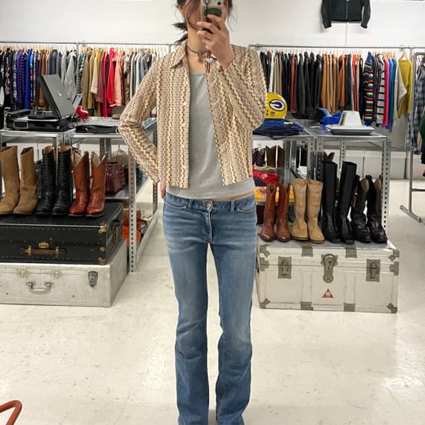 VTG lace-up denim boots cut 레이스업 데님 부츠컷