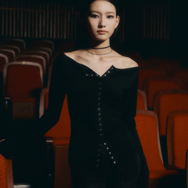 헬레네파리스 보트넥 스냅 슬릿 가디건 [블랙]