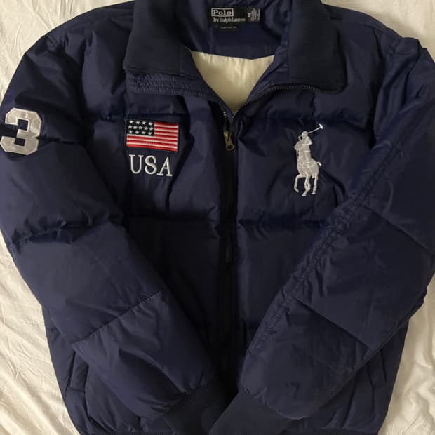 폴로 빅포니 성조기 패딩 
