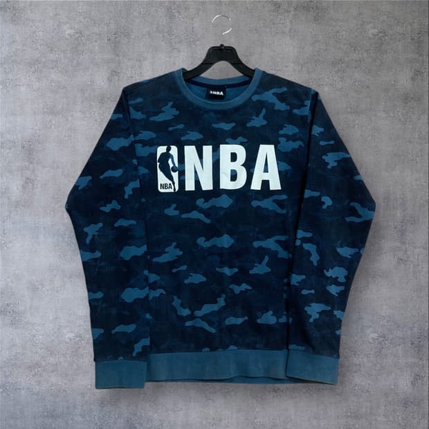 NBA 빅로고 카모플라쥬 네이비 맨투맨