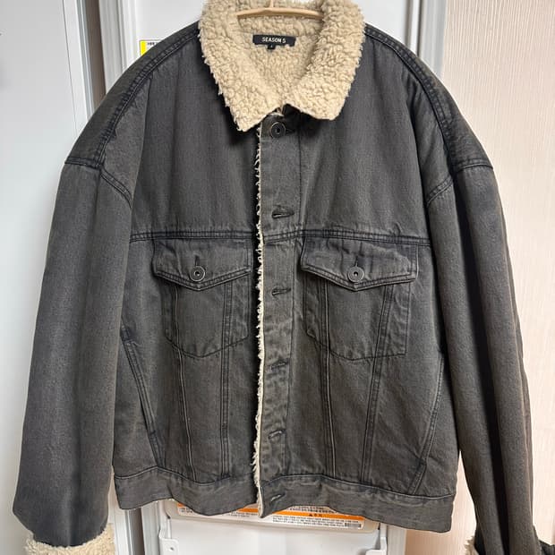 이지 시즌 5 쉐르파 데님 자켓 잉크