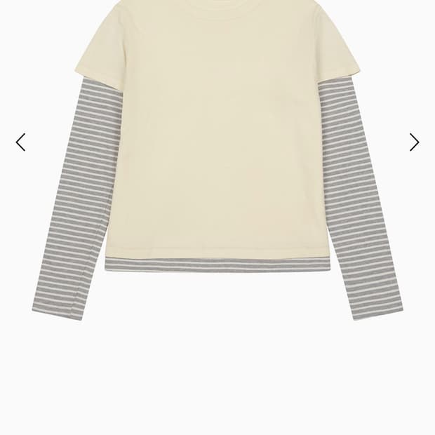 오헤시오 레이어드 스트라이프 티셔츠 라이트 그레이