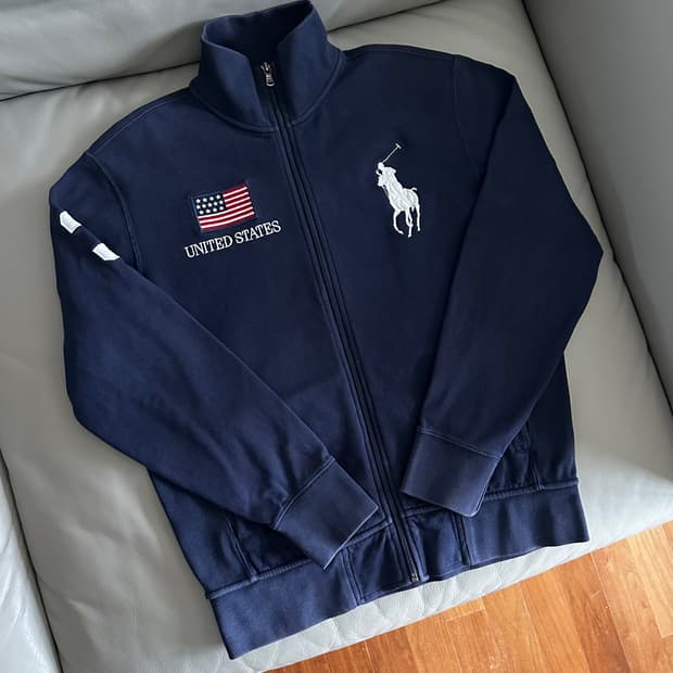 폴로 랄프로렌 빅포니 성조기 집업 L