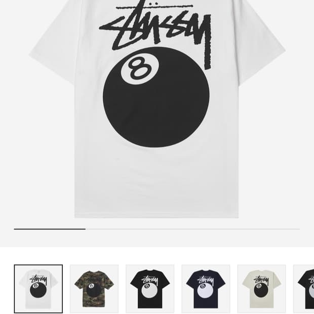 스투시 8볼 반팔 화이트 