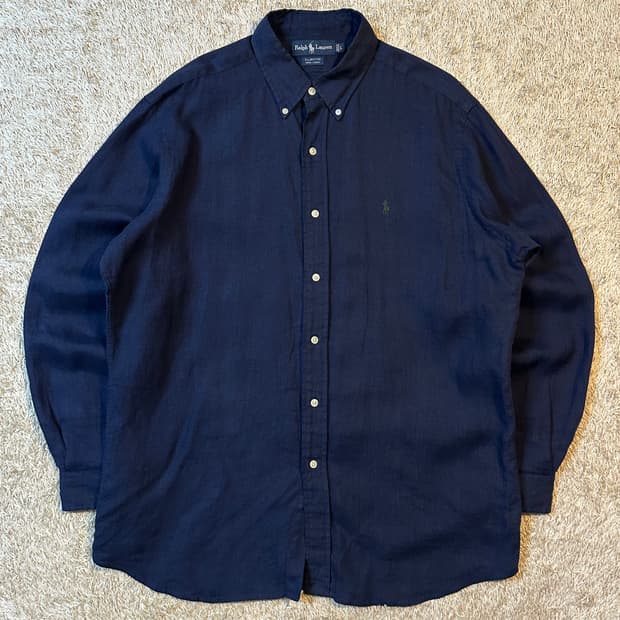 폴로 랄프로렌 엘링턴 카키포니 린넨셔츠 네이비
