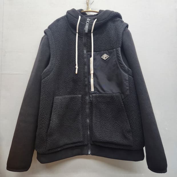 빈폴 하이브리드(후리스) 체스트포켓 로고 풀 후드집업 M(L)