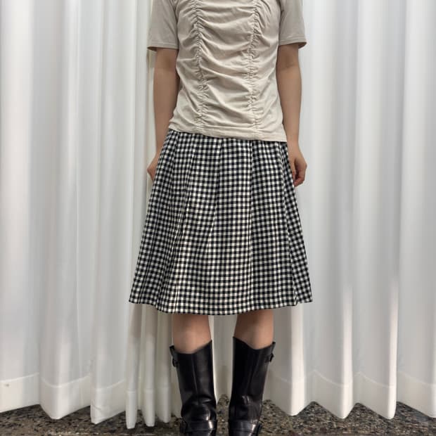 check pleats skirt