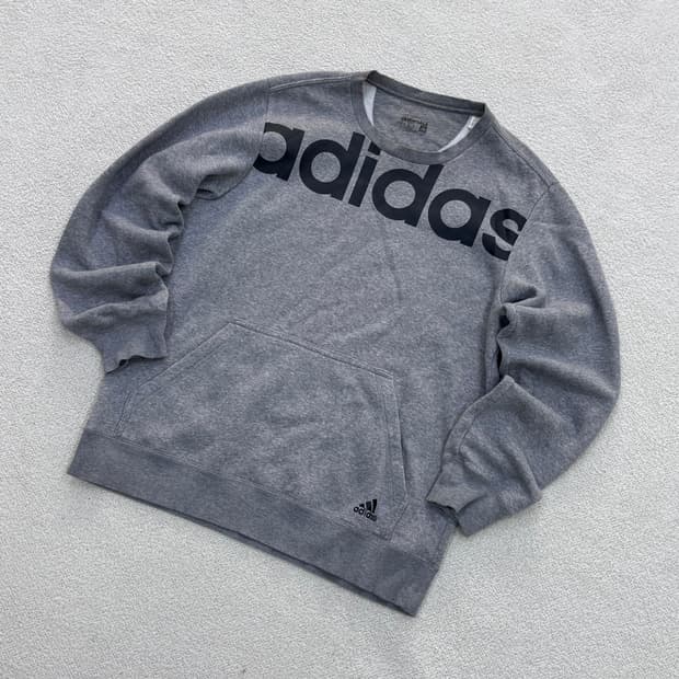 100 아디다스 에센셜 빅 로고 맨투맨 0414E