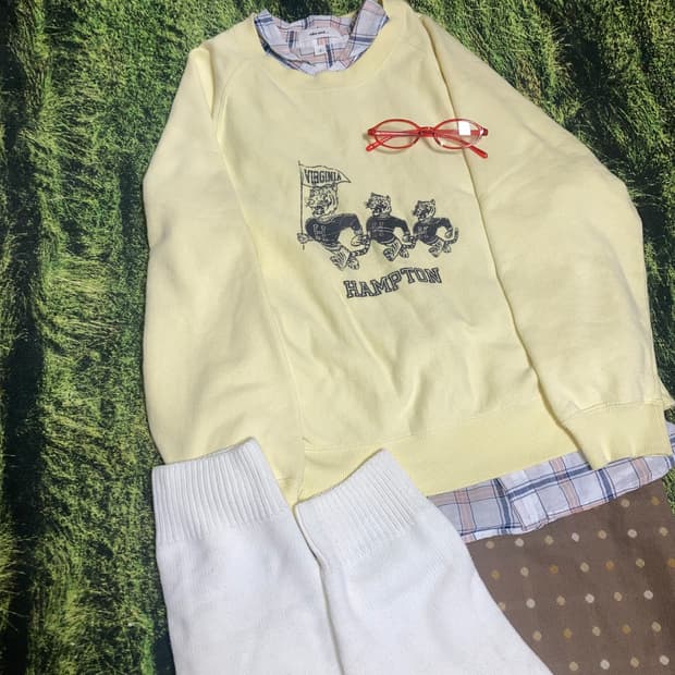 빈티지 니코앤드체크셔츠반팔블라우스 초코도트미디스커트 세트 코지모리니혼진