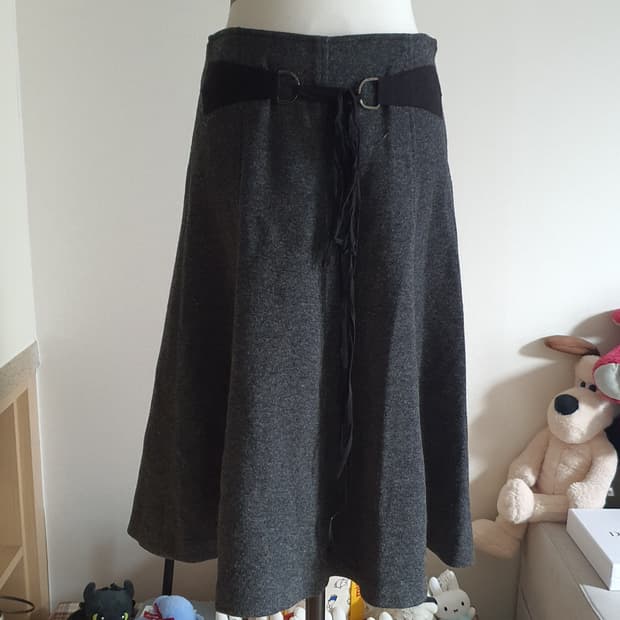 [모리걸] 모직 A라인 스커트 그레이