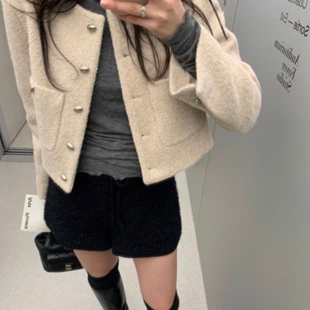 레이지샵 르망 트위드 자켓 아이보리