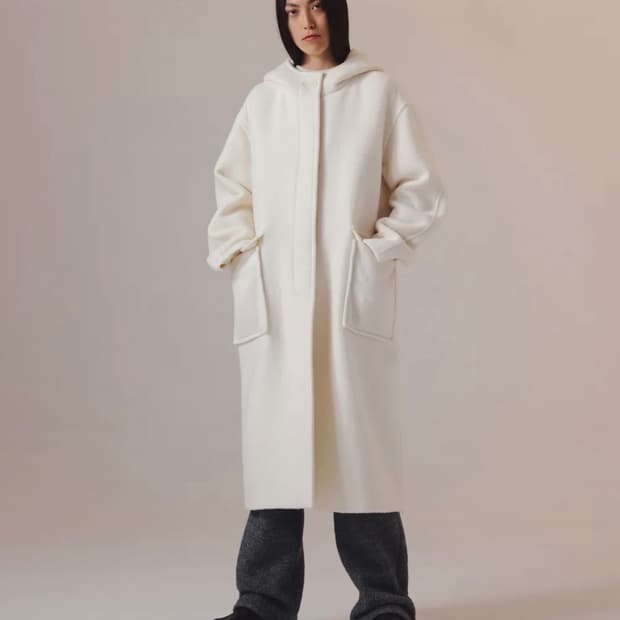 인사일런스 알파카 후드코트 m 아이보리 우먼