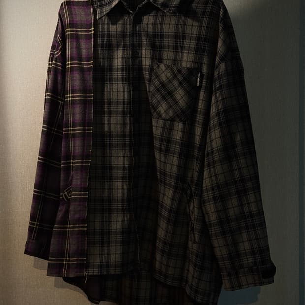 아조바이아조 체크 셔츠 자켓