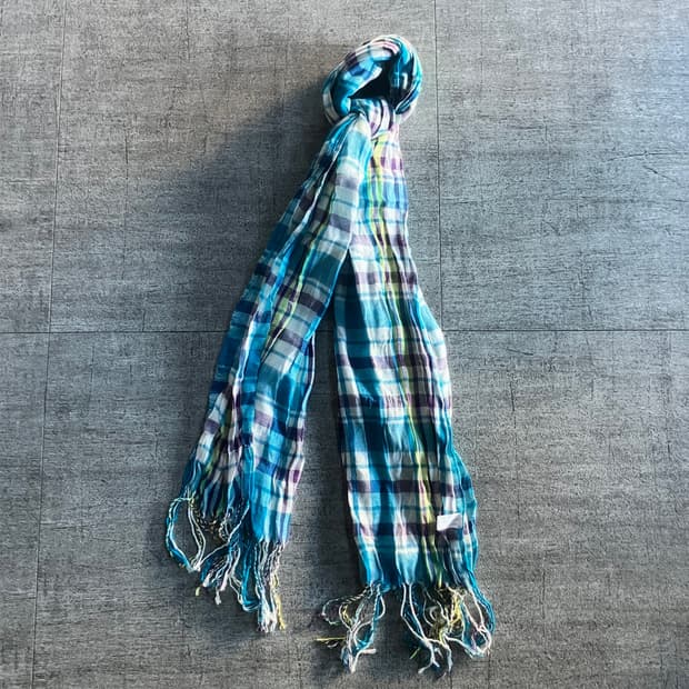 일본빈티지 올드스쿨아메카지 혁오풍 타탄체크 테슬머플러