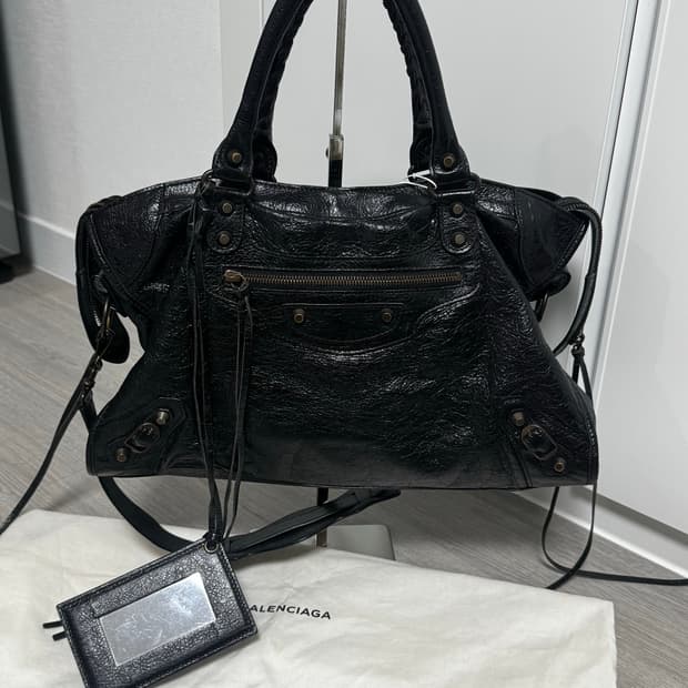 Balenciaga 발렌시아가 시티백 모터백 블랙 미디움 상태 A