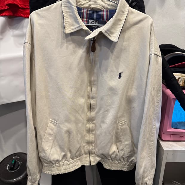 폴로 화이트 블루종 s