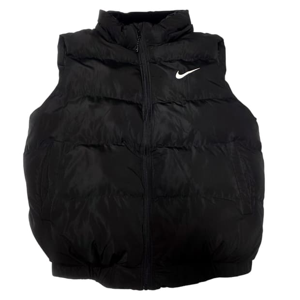 [나이키] 올드스쿨 에어 빅로고 자수 블랙 패딩 조끼 베스트 XL 모자x