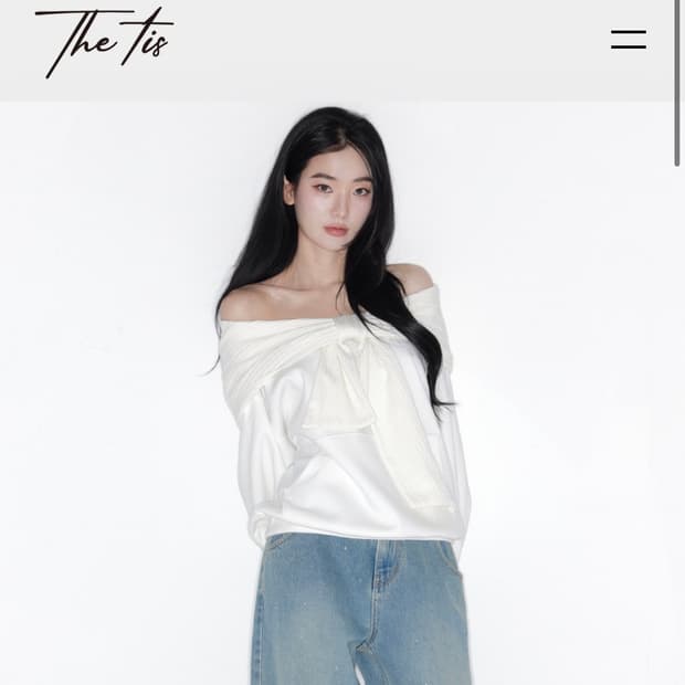 현물 새상품 더티스 리본 후드 화이트