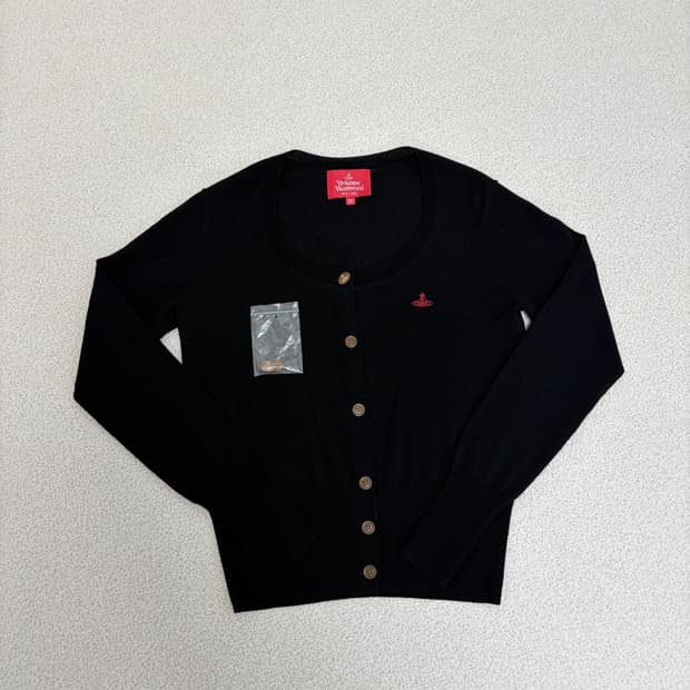 비비안웨스트우드 울 베이직 라운드넥 가디건 (블랙)