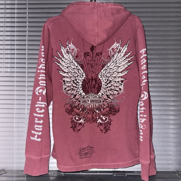 2010 할리데이비슨 레드 빈티지 윙 후드 집업