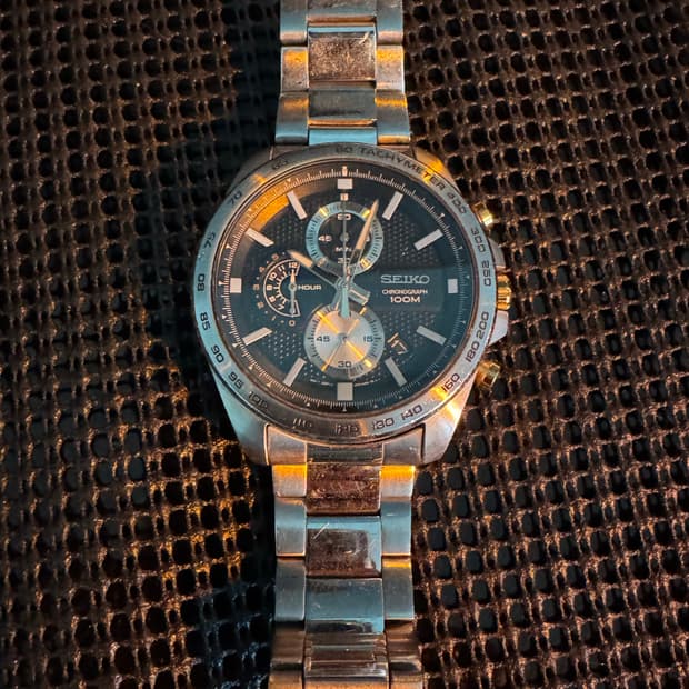 세이코 크로노그래프 메탈 시계 44mm