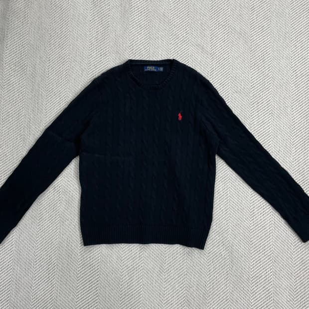 폴로 랄프로렌 블랙 케이블 니트 XL