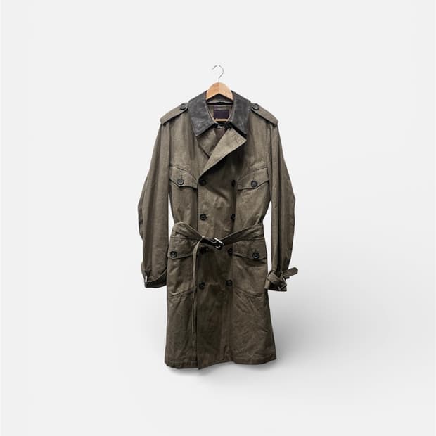 멀버리 천연가죽 왁싱재질 트렌치 코트 105