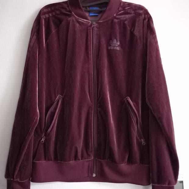 아디다스 희귀 벨벳 마룬 여자 트랙탑 저지 져지집업 90/S