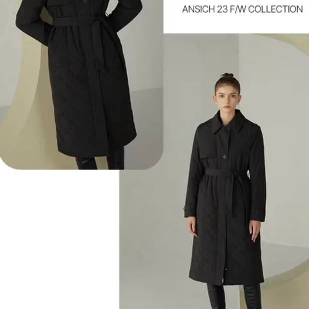 [새상품] 안지크 캐시미어 패딩 트렌치