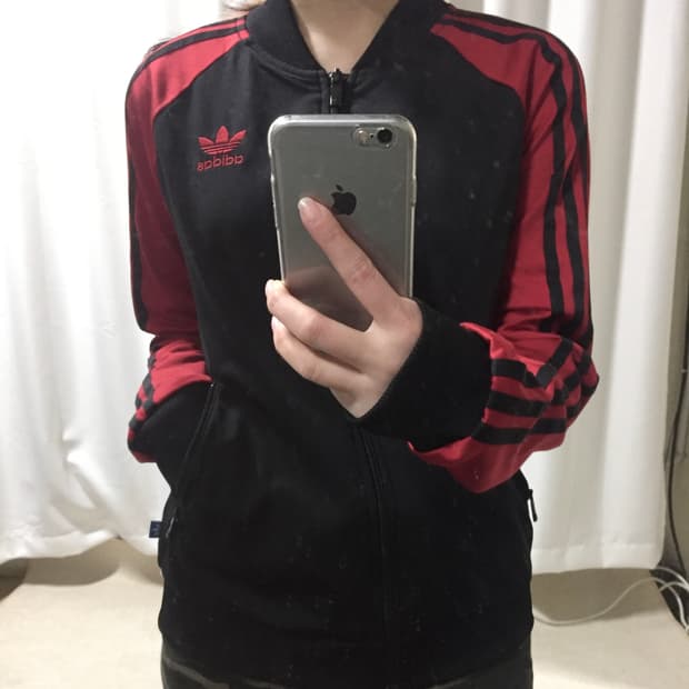 아디다스 레이스 백로고 블랙 레드 검빨 져지 트랙탑 90