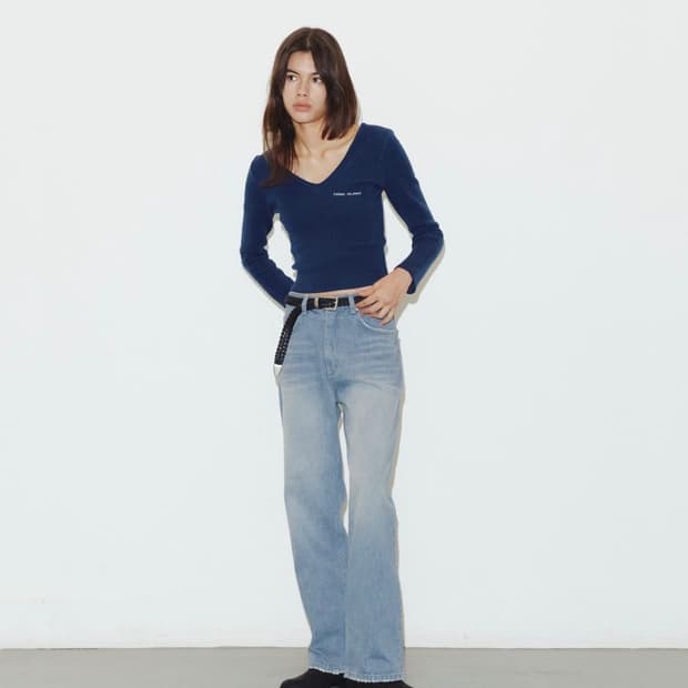 [카리나, 채령 착용]THINK PLANT 띵크플랜트 데님 wide de