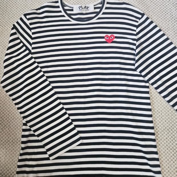 꼼데가르송 롱슬리브 보더티 L