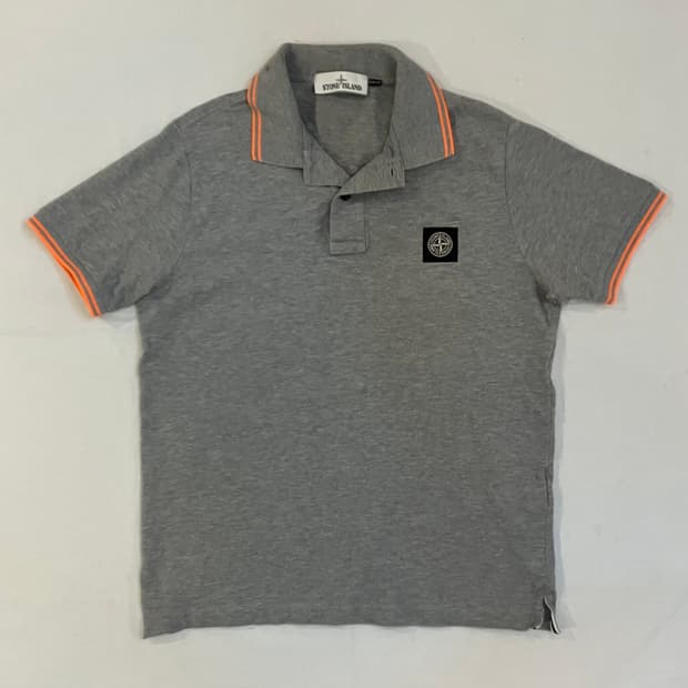 스톤아일랜드 패치로고 슬림핏 pk 카라티 그레이