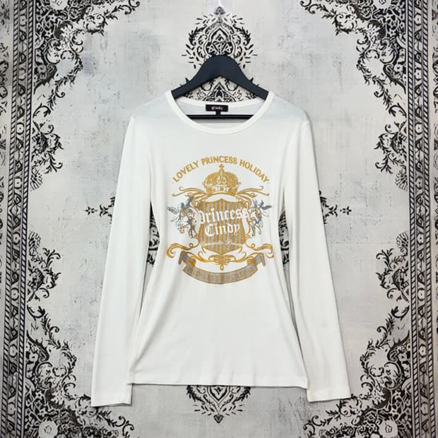 일본빈티지 Y2K 큐빅 글리터 롱슬리브