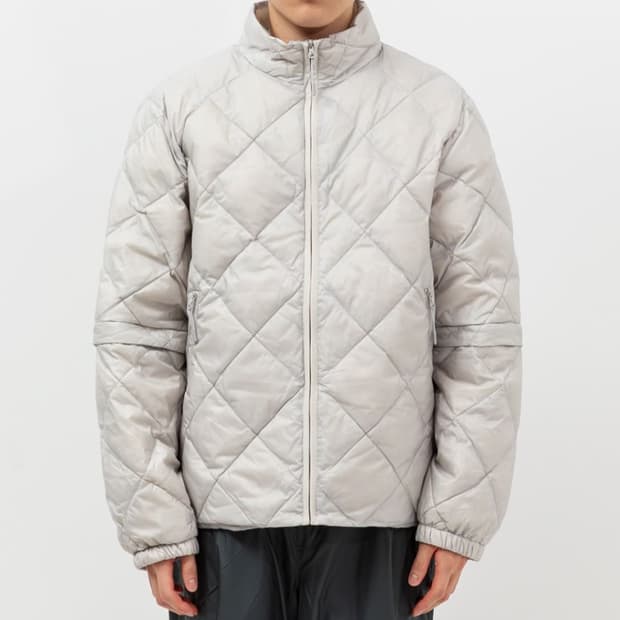 [L] 하이킹패트롤 경량 패딩 라이트그레이 라이트다운 디테처블 자켓