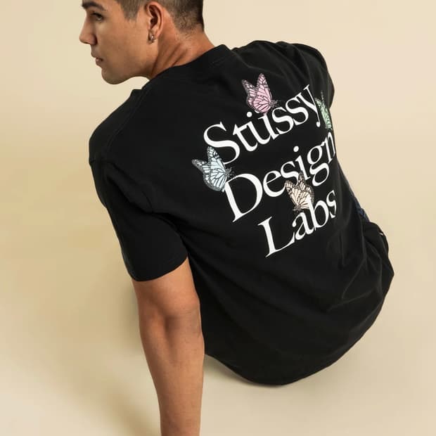 L) 스투시 Design Labs 나비 반팔 티셔츠 블랙