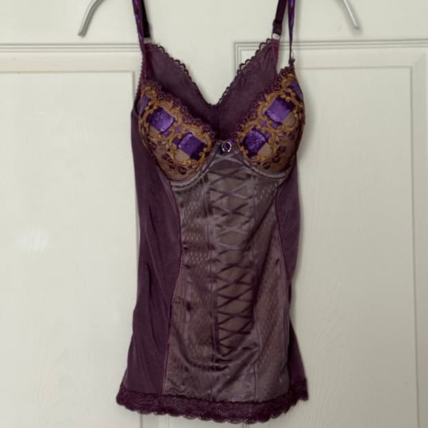 퍼플 코르셋 레이스 슬립
