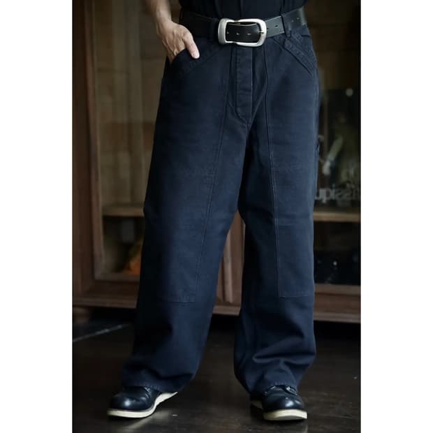 25aw Vintage Silk Hemp Double Knee Pants