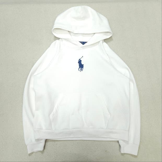폴로 랄프 로렌 신형 QR 빅포니 후드티 XL 화이트
