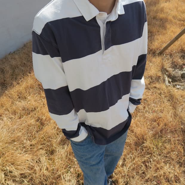 Jw앤더슨 스트라이프 럭비티셔츠 XL